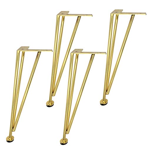 XMDEUR Haarnadel-Tischbein, goldene Möbelbeine, 4/8/10/12/17 Zoll, Massive Eisenfüße mit 3 Stangen, Ersatzfüße für Sofa, Couch, Couchtisch, Fernsehständer, Schrank, 4er-Set XMDEUR Haarnadel-Tischbein, goldene Möbelbeine, 4/8/10/12/17 Zoll, Massive Eisenfüße mit 3 Stangen, Ersatzfüße für Sofa, Couch, Couchtisch, Fernsehständer, Schrank, 4er-Set von XMDEUR