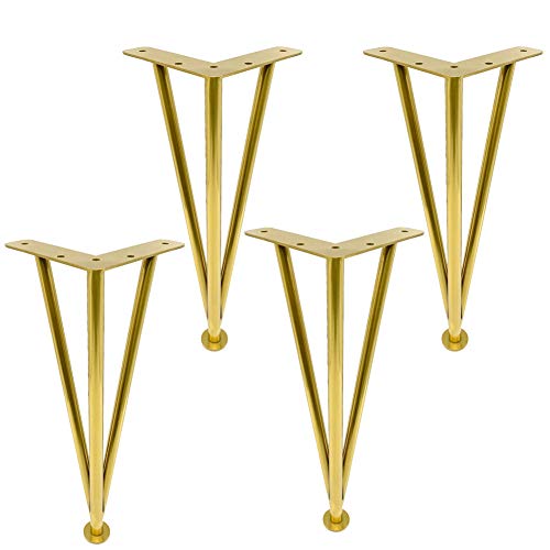 XMDEUR Haarnadel-Tischbeine aus Metall, Möbelbeine in Gold und Silber, 8/10/12/14/16 Zoll, nordischer Edelstahl-Ersatzfuß für Sofa, Couch, Schränke, TV-Ständer, 4er-Set XMDEUR Haarnadel-Tischbeine aus Metall, Möbelbeine in Gold und Silber, 8/10/12/14/16 Zoll, nordischer Edelstahl-Ersatzfuß für Sofa, Couch, Schränke, TV-Ständer, 4er-Set von XMDEUR