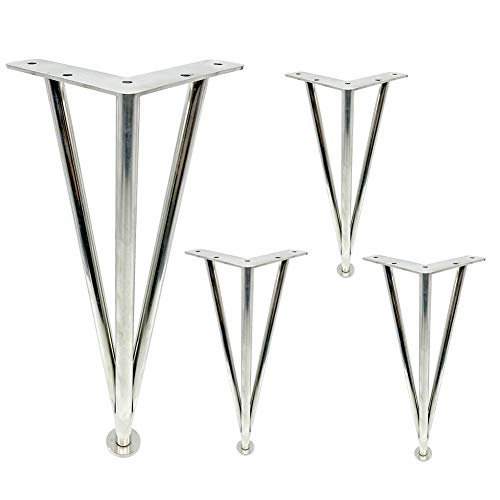 XMDEUR Haarnadel-Tischbeine in Gold und Silber 8/10/12/14 Zoll, Möbelbeine aus Metall mit 3 Stangen, Ersatzstützfüße für Badezimmer- und Küchenmöbelzubehör, 4 Stück XMDEUR Haarnadel-Tischbeine in Gold und Silber 8/10/12/14 Zoll, Möbelbeine aus Metall mit 3 Stangen, Ersatzstützfüße für Badezimmer- und Küchenmöbelzubehör, 4 Stück von XMDEUR