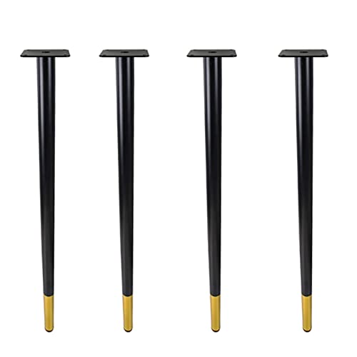 XMDEUR Moderne Möbelbeine aus Metall, 4 Stück, gerade, konische Sofafüße für Heimprojekte, Tischersatzbein mit Schrauben, ideal für TV-Ständer, Stühle, Kommoden, Couchtische, 70 cm, Schwarz und GOL XMDEUR Moderne Möbelbeine aus Metall, 4 Stück, gerade, konische Sofafüße für Heimprojekte, Tischersatzbein mit Schrauben, ideal für TV-Ständer, Stühle, Kommoden, Couchtische, 70 cm, Schwarz und GOL von XMDEUR