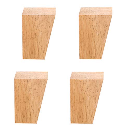 XMDEUR Möbelbeine, Massivholzmöbelbeine, quadratische Kegelverkleidung, 15 cm Couchtischbeine, austauschbare Sofa-, Fernsehschrank- und Badezimmerschrankbeine (4 Stück),Schwarz,12cm von XMDEUR