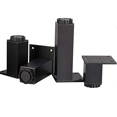 XMDEUR Möbelbeine, Schrankfüße in Schwarz, 2/4/5/6/8/14 Zoll, verstellbare quadratische Möbelfüße aus Aluminium, für Sofa, Couchtisch, Fernsehschrank, 4er-Set XMDEUR Möbelbeine, Schrankfüße in Schwarz, 2/4/5/6/8/14 Zoll, verstellbare quadratische Möbelfüße aus Aluminium, für Sofa, Couchtisch, Fernsehschrank, 4er-Set von XMDEUR