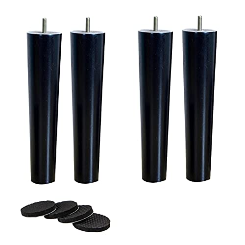 XMDEUR Möbelbeine aus Massivholz, 4er-Set, Schwarze M8-Schraube und Gummipads, Ersatzfüße für Schrank, Stuhl, Couch, Schreibtisch, Bett, Couchtisch, Hardware-Zubehör, 60 cm XMDEUR Möbelbeine aus Massivholz, 4er-Set, Schwarze M8-Schraube und Gummipads, Ersatzfüße für Schrank, Stuhl, Couch, Schreibtisch, Bett, Couchtisch, Hardware-Zubehör, 60 cm von XMDEUR