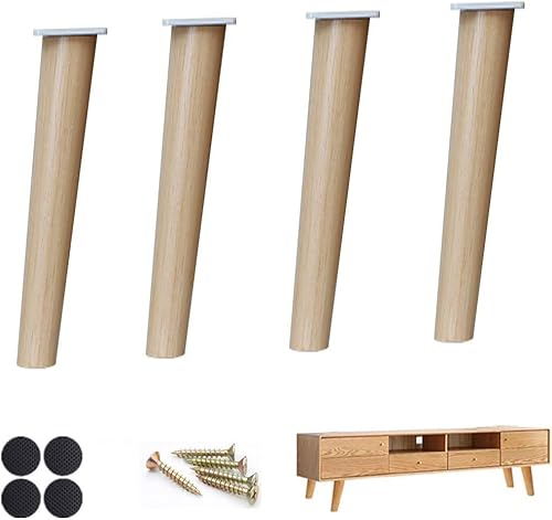 XMDEUR Möbelbeine aus Massivholz, 4er-Set, abgewinkelt, konisch, für Sofa, Tisch, Bett, Füße in Holzfarbe, mit Montageplatte und Schrauben, 68,5 cm XMDEUR Möbelbeine aus Massivholz, 4er-Set, abgewinkelt, konisch, für Sofa, Tisch, Bett, Füße in Holzfarbe, mit Montageplatte und Schrauben, 68,5 cm von XMDEUR