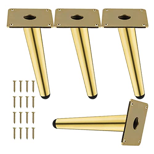 XMDEUR Möbelbeine aus Metall, 4er-Pack, verstellbare Stützfüße für Sofa, Schrank, Schreibtisch, DIY-Ersatzbeine mit Schrauben, Schwarz, 25 cm (9,8 Zoll) von XMDEUR
