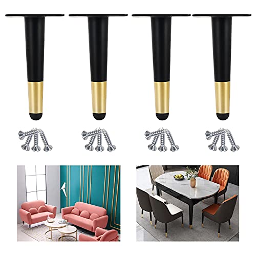 XMDEUR Möbelbeine aus Metall, 4er-Set, Schwarz/Gold-Finish, für Sofa, Tisch, Schrank, Couchtisch, Schreibtisch, DIY-Ersatzfüße, 30 cm/11,8 Zoll, rutschfeste/geräuschlose Stützbeine XMDEUR Möbelbeine aus Metall, 4er-Set, Schwarz/Gold-Finish, für Sofa, Tisch, Schrank, Couchtisch, Schreibtisch, DIY-Ersatzfüße, 30 cm/11,8 Zoll, rutschfeste/geräuschlose Stützbeine von XMDEUR