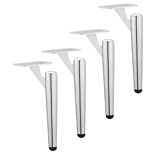 XMDEUR Möbelbeine aus Metall, 4er-Set, rundes Rohr, Ersatz-Tischbeine für Sofa, Badezimmer, Schrank und Arbeitsplatte, Chrom-Finish, Größe 20 cm XMDEUR Möbelbeine aus Metall, 4er-Set, rundes Rohr, Ersatz-Tischbeine für Sofa, Badezimmer, Schrank und Arbeitsplatte, Chrom-Finish, Größe 20 cm von XMDEUR