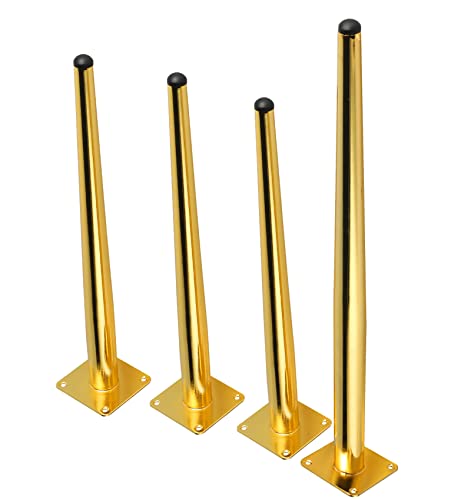 XMDEUR Möbelbeine aus Metall, Moderne Sofafüße aus Eisen, 4 Stück, Heimprojekte, Tischersatzbein für TV-Ständer, Stuhl, Kommode, Couchtisch, gerade, konisch, mit Schrauben, 15 cm/5,9 Zoll, Gold-Fin XMDEUR Möbelbeine aus Metall, Moderne Sofafüße aus Eisen, 4 Stück, Heimprojekte, Tischersatzbein für TV-Ständer, Stuhl, Kommode, Couchtisch, gerade, konisch, mit Schrauben, 15 cm/5,9 Zoll, Gold-Fin von XMDEUR