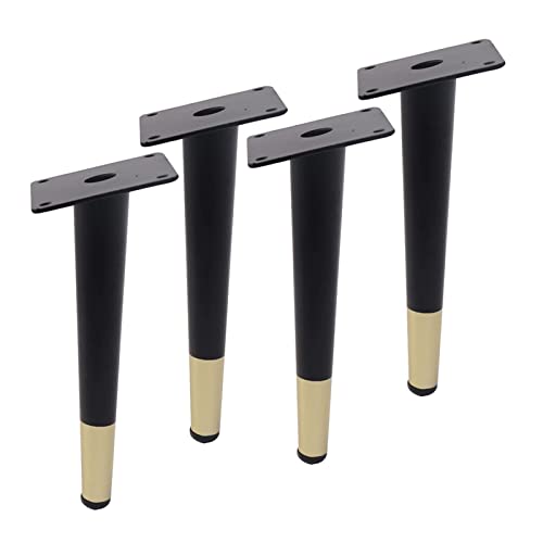XMDEUR Möbelbeine aus Metall (4er-Set), schwarz-goldene Füße für Schränke und Couchtische, für DIY-Sofas und TV-Ständer, robuste Ersatzbeine für Badezimmerschränke, Tragkraft 1000 kg, 20 cm/8 Zoll, von XMDEUR