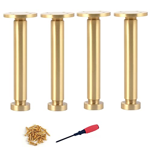 XMDEUR Möbelbeine aus massivem Messing, 4er-Set, Metallbeine für verstellbare Unterstützung auf Sofa, Schrank, Couchtisch, TV-Ständer, Badezimmerschrank, Couch und Stuhl, stilvolles Gold-Finish, Gr XMDEUR Möbelbeine aus massivem Messing, 4er-Set, Metallbeine für verstellbare Unterstützung auf Sofa, Schrank, Couchtisch, TV-Ständer, Badezimmerschrank, Couch und Stuhl, stilvolles Gold-Finish, Gr von XMDEUR