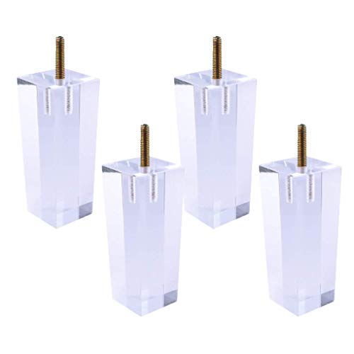 XMDEUR Möbelbeine aus transparentem Acryl, 4er-Set, quadratische Form, Ersatzfüße für Sofa, Schrank, Bücherregal, Tisch, Kabinett, Couchtisch, Barhocker, Stuhl, Moderne DIY-Möbelbeine XMDEUR Möbelbeine aus transparentem Acryl, 4er-Set, quadratische Form, Ersatzfüße für Sofa, Schrank, Bücherregal, Tisch, Kabinett, Couchtisch, Barhocker, Stuhl, Moderne DIY-Möbelbeine von XMDEUR