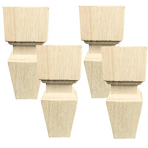 XMDEUR Möbelbeine aus unbehandeltem Holz, 4,5/5/6/7 Zoll, Moderne europäische Vintage-Tischbeine, Ersatzstützfüße für Schränke, Kleiderschränke, Wandschränke, Kücheninseln, 4er-Set XMDEUR Möbelbeine aus unbehandeltem Holz, 4,5/5/6/7 Zoll, Moderne europäische Vintage-Tischbeine, Ersatzstützfüße für Schränke, Kleiderschränke, Wandschränke, Kücheninseln, 4er-Set von XMDEUR