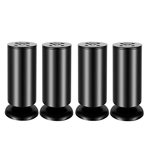 XMDEUR Möbelbeine in Schwarz, höhenverstellbar, runde Möbelersatzfüße aus Edelstahl, wasserdicht und verschleißfest, für Badezimmer, Küche, Sofa, Schrank, 4er-Set, 4/5/6/8 Zoll XMDEUR Möbelbeine in Schwarz, höhenverstellbar, runde Möbelersatzfüße aus Edelstahl, wasserdicht und verschleißfest, für Badezimmer, Küche, Sofa, Schrank, 4er-Set, 4/5/6/8 Zoll von XMDEUR