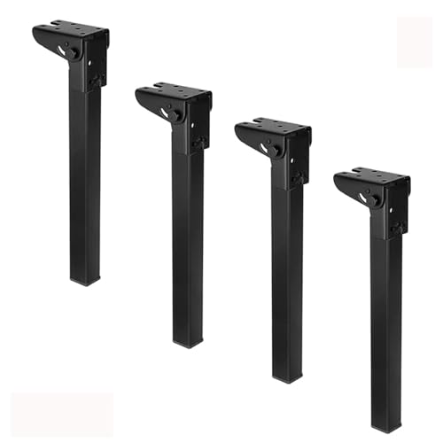 XMDEUR Robuste Haarnadel-Tischbeine aus Metall, 4er-Set, klappbare Möbelbeine für schwarzen quadratischen Klapptisch (35 cm), inkl. Befestigungsschrauben von XMDEUR