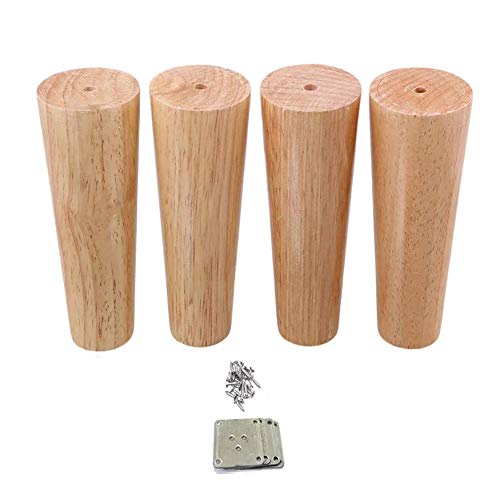 XMDEUR Runde Möbelbeine aus Massivholz, Ersatzbeine, holzfarbene, konische, zuverlässige Möbelbeine aus Holz für Schränke, perfekt für Mid-Century Modern/Tolles Sofa, Bett, Couchtisch (15 cm (6 Zol XMDEUR Runde Möbelbeine aus Massivholz, Ersatzbeine, holzfarbene, konische, zuverlässige Möbelbeine aus Holz für Schränke, perfekt für Mid-Century Modern/Tolles Sofa, Bett, Couchtisch (15 cm (6 Zol von XMDEUR