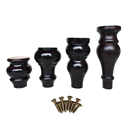 XMDEUR Schwarze Möbelbeine aus Massivholz, 3,5/5/6/7 Zoll, Vintage-Schrankbeine, Ersatzstützbeine für Sofas, Couchen, Sessel, Kücheninseln, mit Montageplatte und Schrauben, 4 Stück XMDEUR Schwarze Möbelbeine aus Massivholz, 3,5/5/6/7 Zoll, Vintage-Schrankbeine, Ersatzstützbeine für Sofas, Couchen, Sessel, Kücheninseln, mit Montageplatte und Schrauben, 4 Stück von XMDEUR
