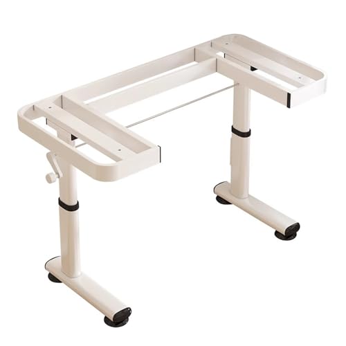 XMDEUR Schwere Möbelbeine aus Metall, Hebetischbeinhalterung, Rohrtischbeinsatz, Verdickte DIY-Computertischrahmenbeine für Konferenztische, Arbeitstische (Weiß, 119 x 59 cm) von XMDEUR