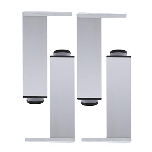 XMDEUR Silberne, verstellbare Möbelbeine aus Aluminium, Moderne Möbelfüße aus Vierkantrohr für die Küche, Ersatzbeine für Couch/Badezimmer, 4er-Set (6/8/10/15/30/40 cm) von XMDEUR
