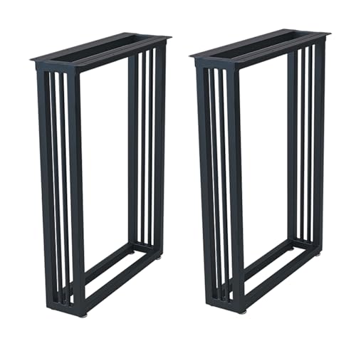 XMDEUR Tischbeine aus Eisenmetall, 2er-Set, Moderne Schreibtischbeine fürs Büro, Robustes Industriedesign, Tischbein mit verstellbaren Fußpolstern, DIY-Möbelbeine (schwarz, 40 x 100 cm) von XMDEUR