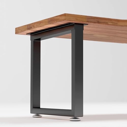 XMDEUR Tischbeine aus Metall, 27,5 Zoll hoch, industrielle Hochleistungs-Schreibtischbeine aus Metall, Moderne DIY-Möbelbeine für Esstisch, Werkbank, mit verstellbarem Bodenschutz (40 x 70 cm) von XMDEUR