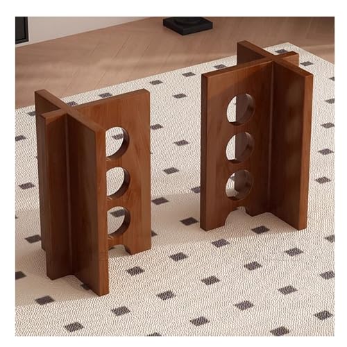 XMDEUR Tischfuß, Möbelbeine aus Massivholz mit Schraubbefestigung, DIY-Esstisch, Inseltisch, Tischgestelle, 2er-Set, robuste Ersatz-Tischbeine für Moderne Couchtische (C-Braun, 40 x 40 x 70 cm) von XMDEUR