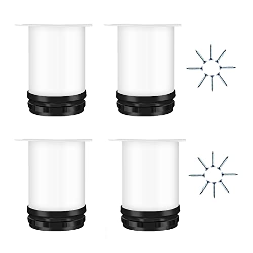 XMDEUR Verstellbare Möbelbeine, 4er-Pack, Tischbeine aus Metall und Edelstahl mit Schrauben für Sofa, Bett, Schreibtisch, Couchtisch, Weiß/Schwarz, 30 cm (11,8 Zoll) von XMDEUR