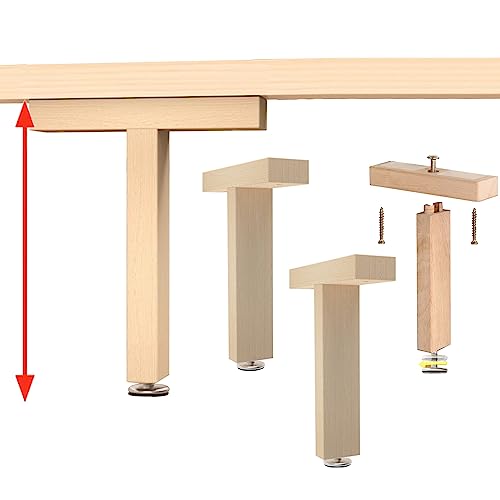XMDEUR Verstellbare Möbelbeine, 4er-Pack, robuste Holzbeine für Bettrahmen, Couch, Sofa, Schrank, Ottomane, 35 cm (13,7 Zoll) hohes Lattenstützbein für Stabilität und Stil von XMDEUR