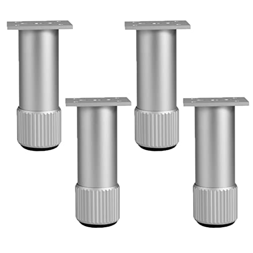 XMDEUR Verstellbare Möbelfüße aus Aluminium für Arbeitsplatten, Fernsehtisch, Tisch, 4er-Set, runde Schreibtischbeine mit Schrauben, Metall-Sofafüße (15 cm), stilvolle und stabile Möbelbeine für Sc von XMDEUR