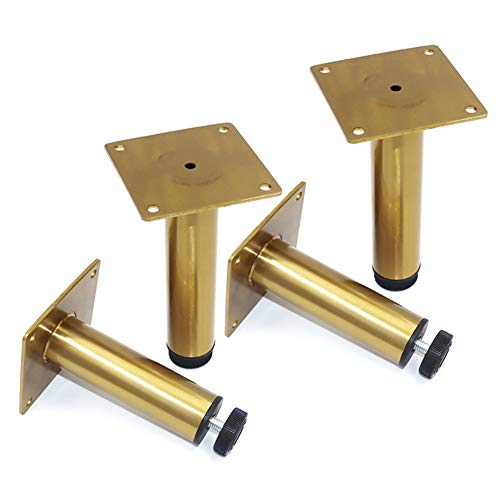 XMDEUR Verstellbare goldene Möbelbeine aus Metall, Moderne runde Sofabeine aus Edelstahl, Möbelfüße für Schränke, Kleiderschränke, Polstermöbel, 4er-Set XMDEUR Verstellbare goldene Möbelbeine aus Metall, Moderne runde Sofabeine aus Edelstahl, Möbelfüße für Schränke, Kleiderschränke, Polstermöbel, 4er-Set von XMDEUR