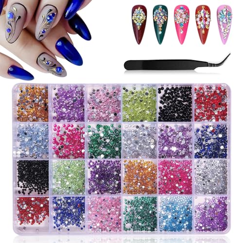 Strasssteine für Nägel, 18000 Stück Rhinestones Set, 18 Farben 2 mm/3mm Bunte Glitzersteine Nägel Flache Rückseite Harz Kristall mit Pinzette für DIY Nägel Handwerk Strasssteine für Nägel, 18000 Stück Rhinestones Set, 18 Farben 2 mm/3mm Bunte Glitzersteine Nägel Flache Rückseite Harz Kristall mit Pinzette für DIY Nägel Handwerk von XMDROU