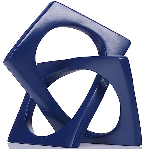 Moderne geometrische Würfel-Skulptur, blauer Knoten, Statue, Dekoration, Bücherregal, Tafelaufsatz, Dekoration, Würfel-Skulptur, Tischskulptur und Figuren, marineblauer Heimdekor-Akzent, würfelförmige von XMGZQ