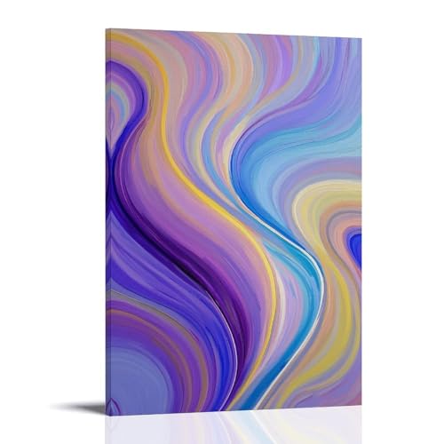 XMHMYHZJ Kunstposter in weichen Farbpaletten mit gewellten Designs, Wandkunst, Wandbild, moderne Dekoration, hängendes Kunstposter, 30 x 45 cm von XMHMYHZJ