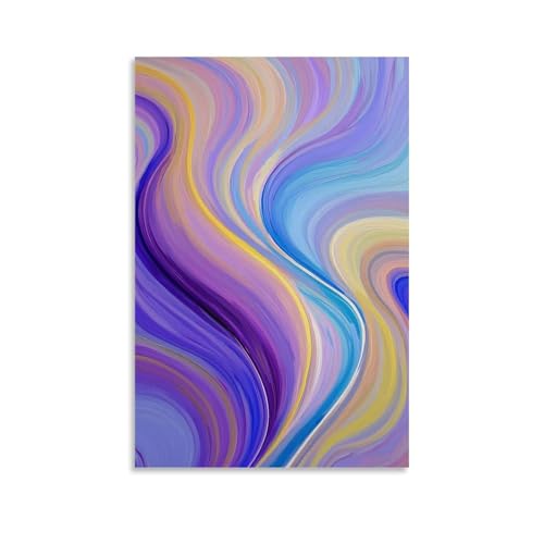 XMHMYHZJ Kunstposter in weichen Farbpaletten mit gewellten Designs, Wandkunst, Wandbild, moderne Dekoration, hängendes Kunstposter, 60 x 90 cm von XMHMYHZJ
