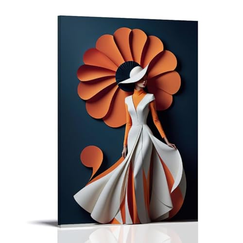XMHMYHZJ Kunstposter mit hellen, bunten Farbpaletten und Papierblumen, Wandkunst, Wandbild, moderne Dekoration, hängendes Kunstposter, 50 x 75 cm von XMHMYHZJ