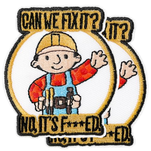XMJY 2 Stück lustige Klett-Patches – Can We Fix It? Nein, It's Fucked, bestickter Moral-Patch für Bauarbeiter, Cartoon-Meme-Patch für taktische Rucksäcke, Hundegeschirr, Westen, Taschen, harte Hüte XMJY 2 Stück lustige Klett-Patches – Can We Fix It? Nein, It's Fucked, bestickter Moral-Patch für Bauarbeiter, Cartoon-Meme-Patch für taktische Rucksäcke, Hundegeschirr, Westen, Taschen, harte Hüte von XMJY