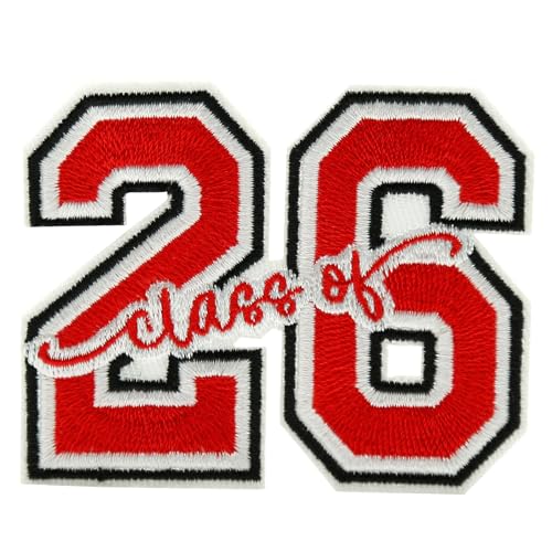 XMJY Aufnäher zum Aufbügeln, Klasse 2026, bestickter Aufnäher für Rucksäcke, Hüte, Jacken, Jeans, Kleidung, DIY-Abschlussgeschenk, Applikationen für Lehrer, Studenten von XMJY