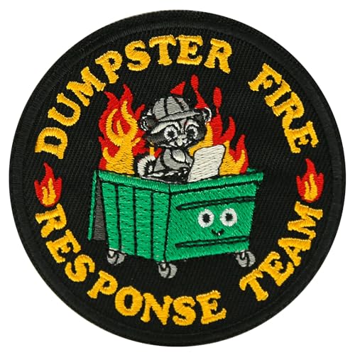 XMJY Dumpster Fire Response Team-Patch, lustige Klettverschluss-Aufnäher, volle Stickerei-Tier-Applikationen für Rucksäcke, Trucker-Hüte, Hundegeschirr, Westen, Jacken von XMJY