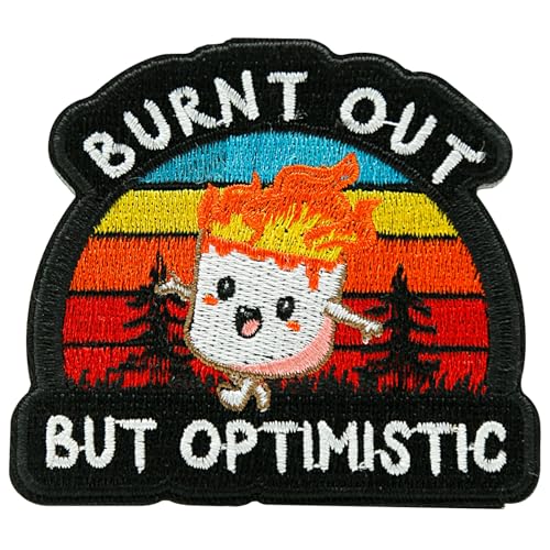 XMJY Funny Fire Embroidered Patch, Cartoon Moral Hook and Loop Patches, Cute Meme Appliques for Backpacks, Trucker Hats, Dog Harnesses, Army Vests, Jackets von XMJY