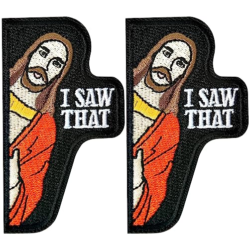 XMJY I Saw That Patch, 2 Pcs Hook and Loop Moral Tactical Patches, Funny Embroidered Meme Patches for Backpacks, Wests, Jackets, Jeans, Hats XMJY I Saw That Patch, 2 Pcs Hook and Loop Moral Tactical Patches, Funny Embroidered Meme Patches for Backpacks, Wests, Jackets, Jeans, Hats von XMJY