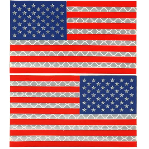XMJY Reflektierende Aufnäher mit amerikanischer Flagge, Haken und Schlaufe für Rucksäcke, taktischer Rucksack, Schultermarke, Weste, Ärmel, Hüte, Kleidung, taktisches Rucksack-Zubehör für Herren, 2 XMJY Reflektierende Aufnäher mit amerikanischer Flagge, Haken und Schlaufe für Rucksäcke, taktischer Rucksack, Schultermarke, Weste, Ärmel, Hüte, Kleidung, taktisches Rucksack-Zubehör für Herren, 2 von XMJY