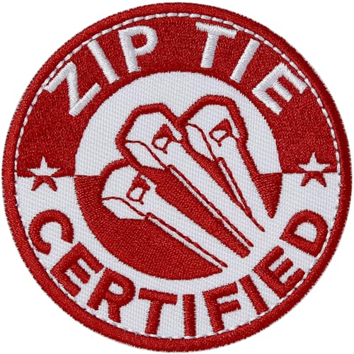XMJY Zip Tie Certified Patch, Funny Moral Patch for Blue Collar Worker Builder, Embroidered Tactical Hook and Loop Patches for Backpacks, Hard Hats, Dog Harnesses, Vests, Bags von XMJY