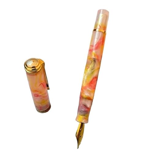 XMKT Acryl-Füllfederhalter, weich, Nr. 6/35# F/M/B, 0,5/0,7 mm, gebogene Feder, Tintenstift, Studenten, Schreiben, Geschenkstift (O, 0,5) von XMKT