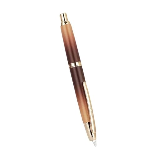 XMKT Druck-Füllfederhalter, EF/F-Feder, Klickstift, Schreibwaren, Metall, mattschwarz, Schreibfarbe, Büro, Farbverlauf, Kaffee, F (0,5 mm) von XMKT