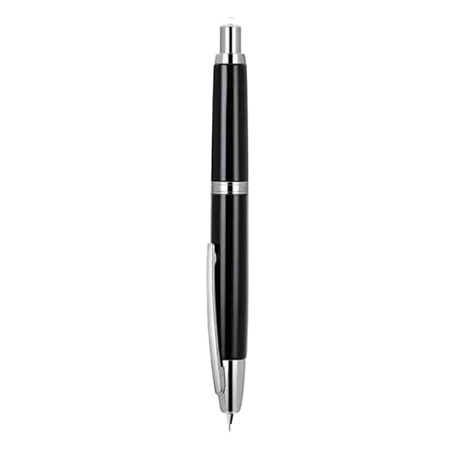 XMKT Druck-Füllfederhalter, EF/F-Feder, Klickstift, Schreibwaren, Metall, mattschwarz, Schreibtinte, Büro, Perlschwarz, F (0,5 mm) von XMKT