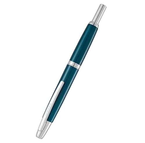 XMKT Druck-Füllfederhalter, EF/F-Feder, Klickstift, Schreibwaren, Metall, mattschwarz, Schreibtinte, Büro, Reinblau, F (0,5 mm)) von XMKT