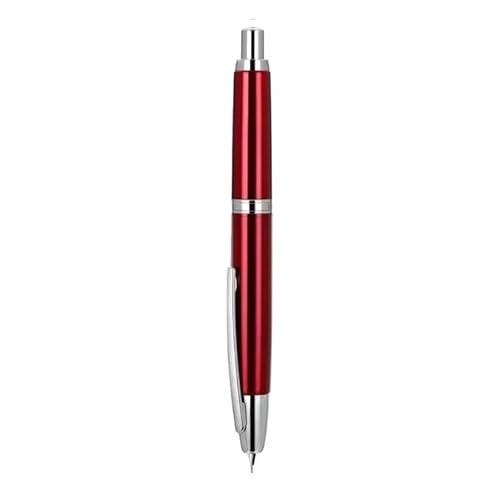 XMKT Druck-Füllfederhalter, EF/F-Feder, Klickstift, Schreibwaren, Metall, mattschwarz, Schreibtinte, Büro, Rot, F (0,5 mm) von XMKT