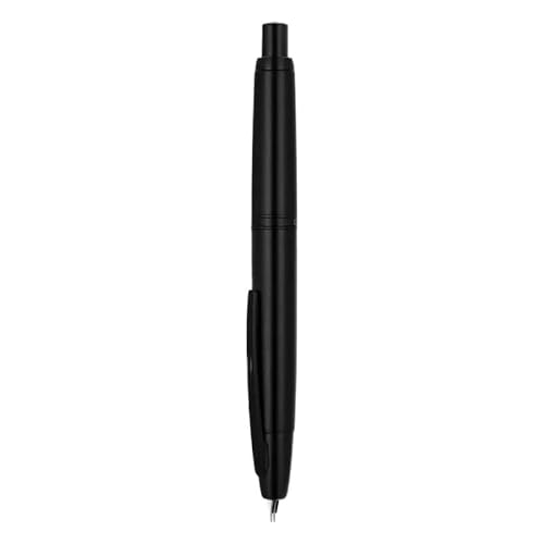 XMKT Druck-Füllfederhalter, EF/F-Feder, Klickstift, Schreibwaren, Metall, mattschwarz, Schreibtinte, Büro, Ultraschwarz, F (0,5 mm)) von XMKT