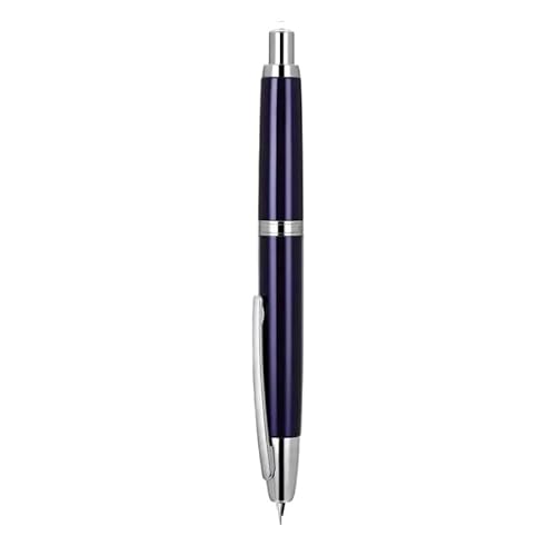 XMKT Druck-Füllfederhalter, EF/F-Feder, Klickstift, Schreibwaren, Metall, mattschwarz, Schreibtinte, Büro, transparent blau, F (0,5 mm)) von XMKT