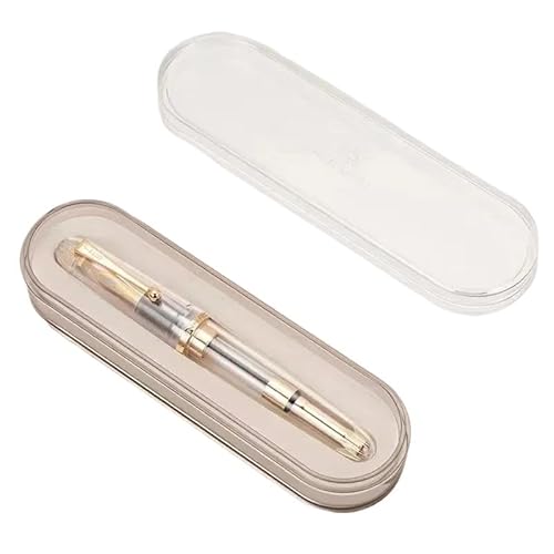 XMKT Füllfederhalter, Elfenbein, große Größe, Harzstift, EF/F/M, Feder mit großem Konverter, Schreibwaren, Büro, Schulbedarf, Schreibstift (transparent mit Box, 0,5) von XMKT