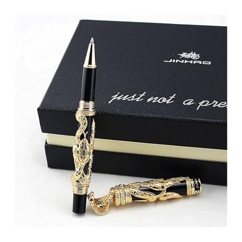 XMKT Füllfederhalter aus Metall, Schlange mit luxuriöser Kalligraphie-Tinte, Kobra, 3D-Muster, Geschenk, 0,5 Feder, Bürobedarf, Stift (B) von XMKT